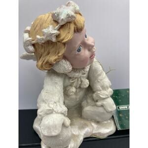Ceramic Angel Fairy Wings Off White 5 x 4 with Tag